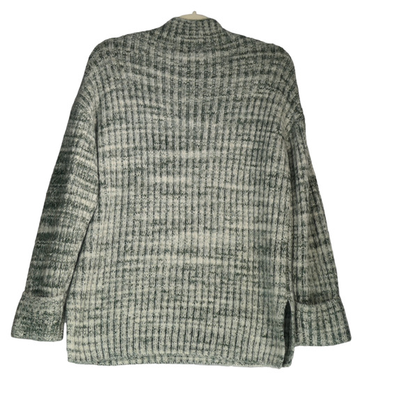 Old Navy Tunic Sweater Women Medium Marled Green Mock Neck Wool Blend Oversized - Picture 4 of 6